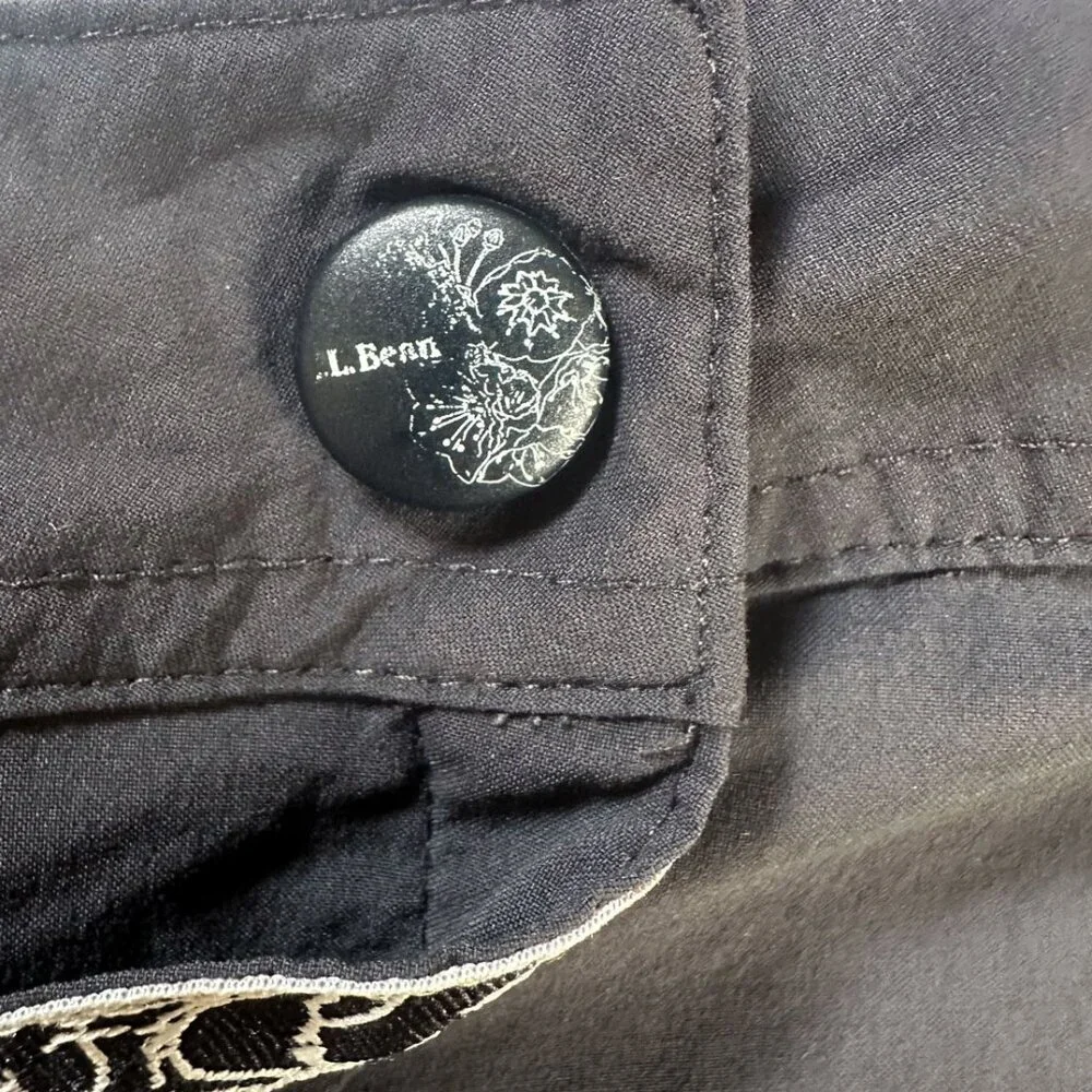 LL Bean Black Vista Trek Skort 8 Nylon Spandex Hiking Golf Tennis Pockets Sporty